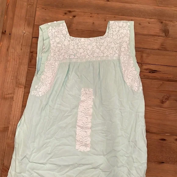 Mint green boho inspired short dress size large - Picture 1 of 2